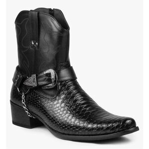 Metrocharm Diego-01 Men's Belt Buckle Chain Strap Western Cowboy Boots